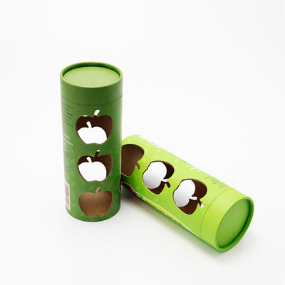 Round Full Color Paper Cans Packaging Apple Christmas Paper Tube