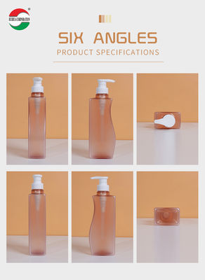 Clear PET Jars For Shampoo Shower Gel 500ml Plastic Bottle With Pump Press Lid Customized Service