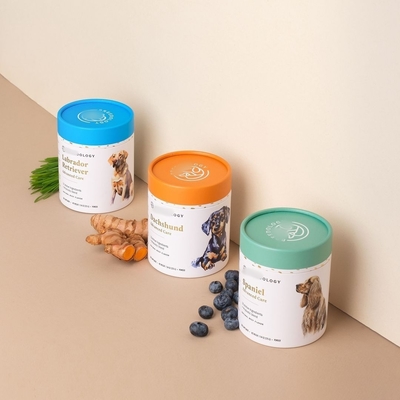 Eco Friendly Food Grade Kraft Paper Plastic Composite Tube Waterproof PET Dog Cat Treats Packaging for Candy Chocolate Snacks