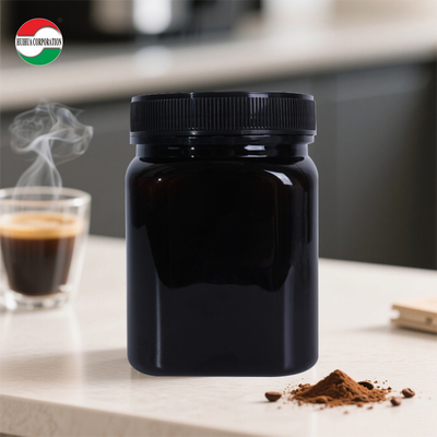 Black Custom Food Grade Airtight Plastic PET Jar Sealed with Aluminum Gasket for Dried Fruit Snack Chocolate Honey