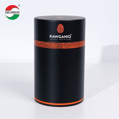 Custom Size Matte Kraft Paper Black Round Cylinder Coffee Tube Packaging With Aluminum Foil