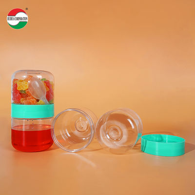 Food Grade PET Double Sided Bottle Clear Plastic Cylinder Clear Plastic Cylinder Screw Lid Easy Open End