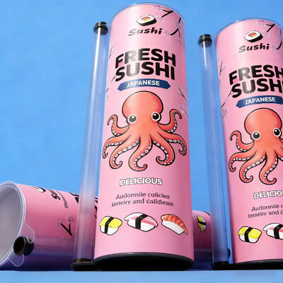 Bio-degradable and Recyclable Sushi Push Tube with Customized Logo for Food Grade Pushup Paper Tube Packaging