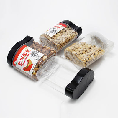 Square Pet Food Jars For Clear Plastic Pop Can Bottle Easy Open End For Dried Fruit Spice Cookies Packaging