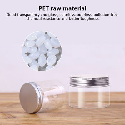 Food Grade PET Plastic Cans With Silver LIDS And Transparent Cans Of Various Sizes