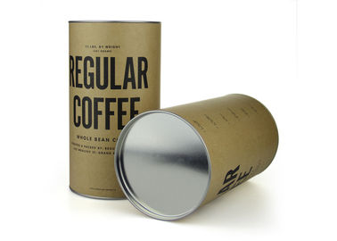 Kraft Paper Poster Tube Packaging , Strech Iron Cap Cylinder Boxes