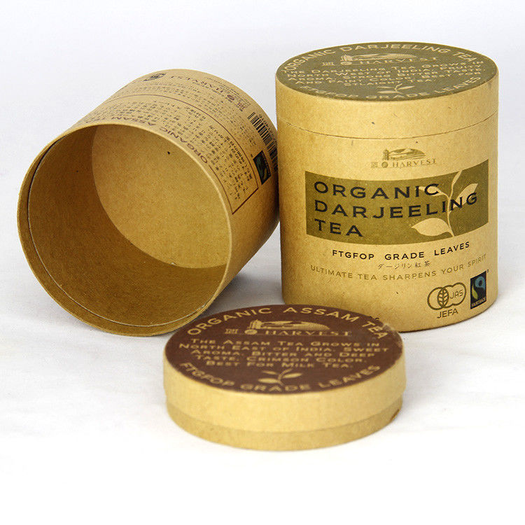 꽃 차와 영양 분말을 위해 포장하는 Eco 친절한 브라운 Kraft 종이 깡통