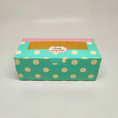 CMYK 재생지 선물 상자 식품 등급 핸들 맞춘 마분지는 케이크 상자를 제거합니다