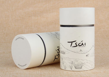 Food Package Tea Paper Tube Packaging Flat Top / Bottom Canister Custom Paper Tubes