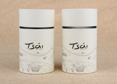 Food Package Tea Paper Tube Packaging Flat Top / Bottom Canister Custom Paper Tubes