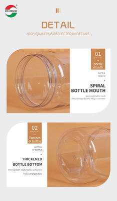 1100ML Transparent Clear PET Plastic For Milk Powder Cylinder Packaging for Business