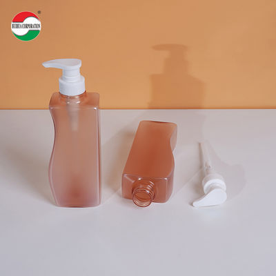 Clear PET Jars For Shampoo Shower Gel 500ml Plastic Bottle With Pump Press Lid Customized Service