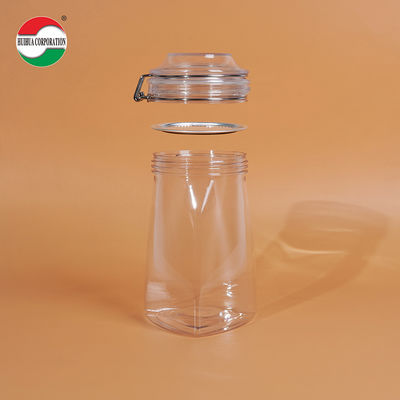 1080ML PET Clear PET Plastic Bottle Cylinder Jar Sealed Jars For Food Cover Lid Storage Solution