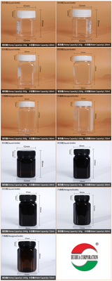 Black Custom Food Grade Airtight Plastic PET Jar Sealed with Aluminum Gasket for Dried Fruit Snack Chocolate Honey