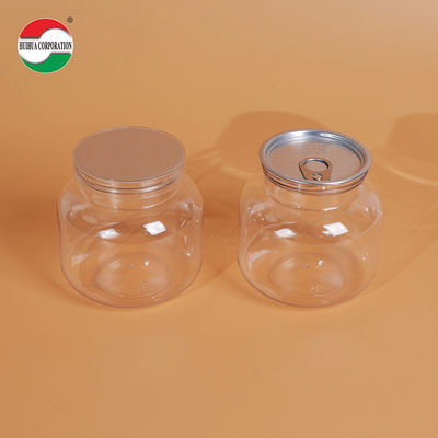 500ml Food Grade PET Transparent Plastic Jar Airtight with Aluminum Lid and Screw Cover for Food Candy Cosmetic Dried Fruit