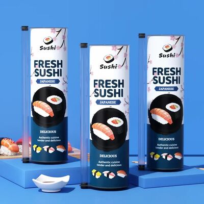 Customized Printed Biodegradable Sushi Push Pop Paper Tube Packaging Food Grade Push up Paper Canister Can