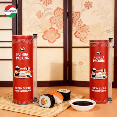 맞춤형 로고 및 간장 파이프가 있는 스시용 식품 등급 친환경 종이 튜브 포장