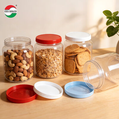 2000ml 2200ml 2625ml 넓은 입 과자 병 플라스틱 PET 저장 용기 나사 뚜?? 으로 포장