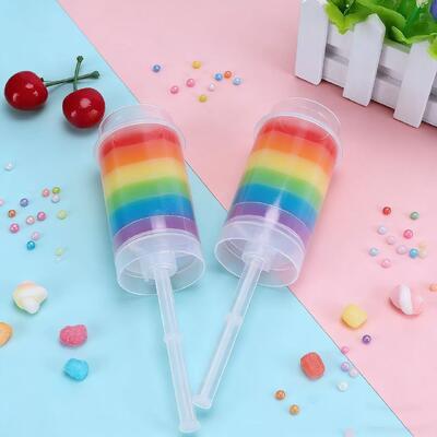Custom logo New Trendy Eco Friendly PP Plastic Sushi Roll Push up pop Tube Shooter Cup Cylinder Container Packaging with Lid