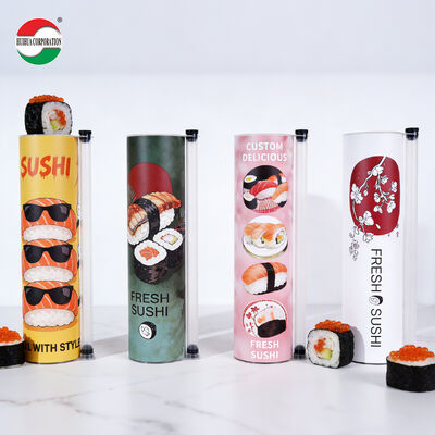 Custom Printing Sushi Paper Tube Packaging for Restaurants & Wholesalers Sushi Push Up Paper Tube
