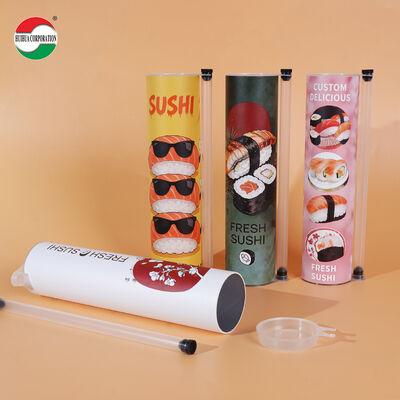 Eco-Friendly Customize Sushi Paper Tube Push Pop Sushi Packaging for Takeout Meals