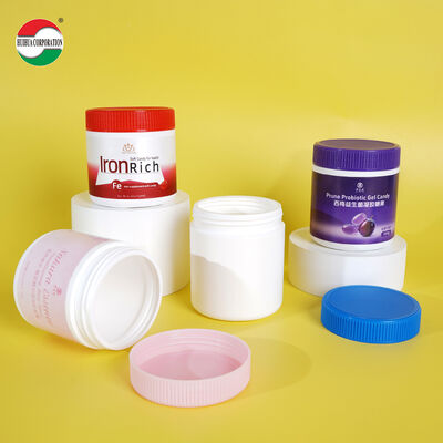 단백질 분말 보충제를 위해 스크루 캡을 가진 맞춤형 흰 식품 등급 HDPE 플라스틱 잔