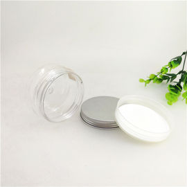100ml Clear Plastic Cylinder With Aluminum Lid / Empty Cosmetic Jars