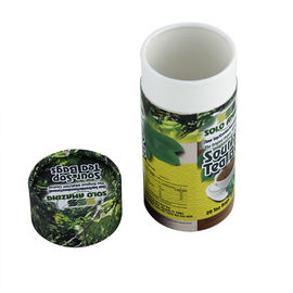 Biodegradable Green and Yellow Cylindrical Kraft Paper Can Packaging for Tea Food and Powder