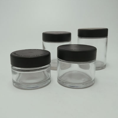 3oz 아동 방지 맑은 컨테이너 허브 꽃 유리 항아리 CBD 꽃 항아리